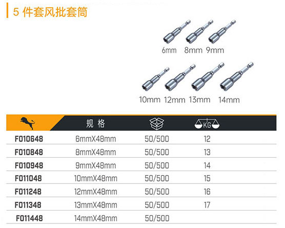 5件套風批套筒